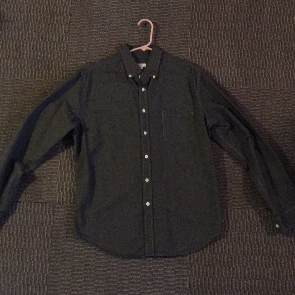 Merona Men’s Long Sleeve Dress Shirt Black/Grey L